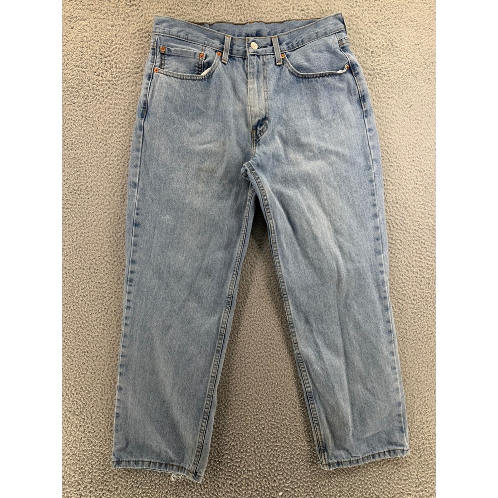 Levi's 550 Relaxed Fit Jeans Men's 32x28 Light Wash Blue Denim 100% Cotton READ